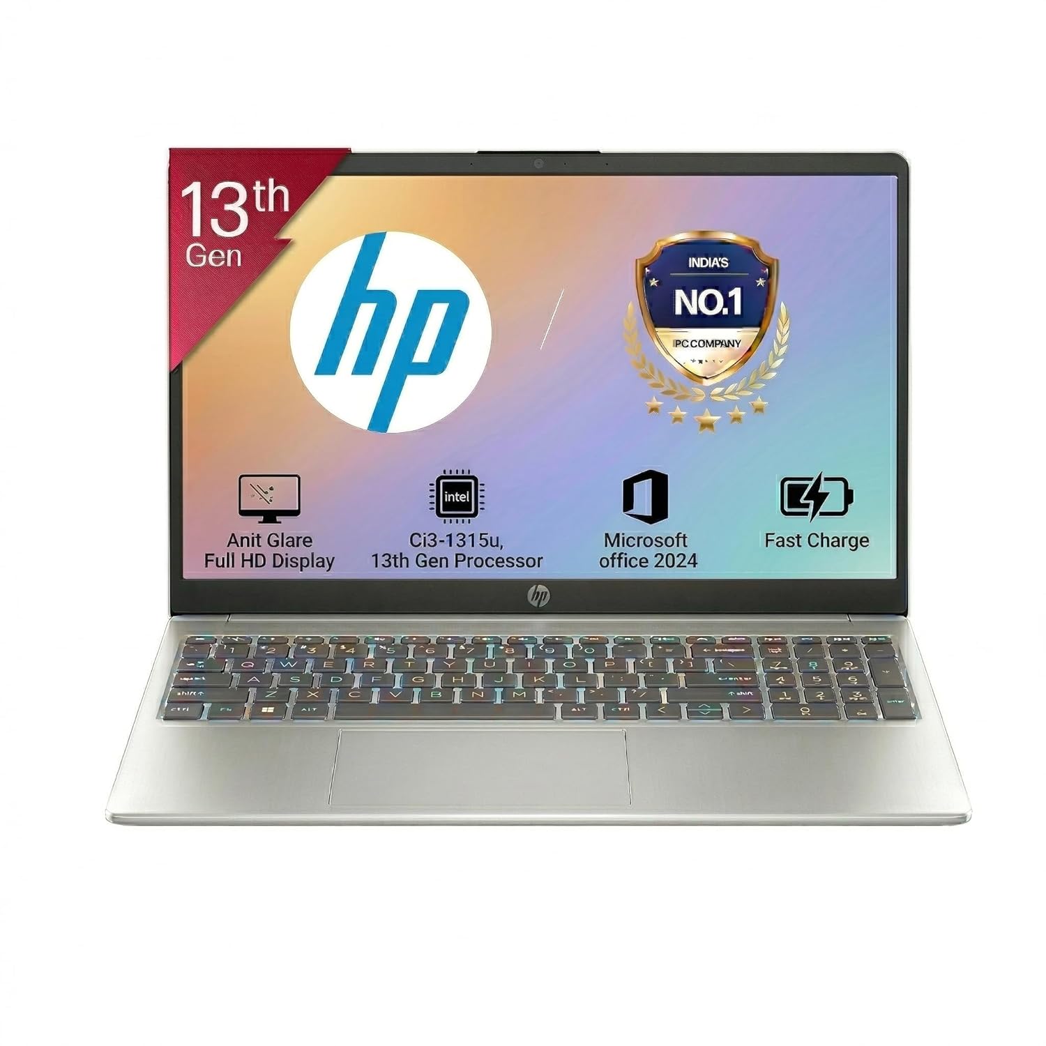 HP 15 i3 Laptop 13th Gen 8GB RAM 512GB SSD FHD