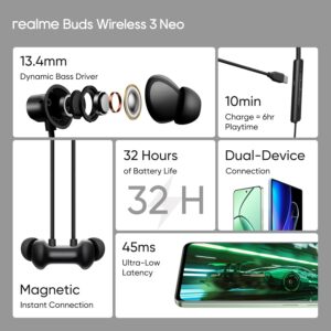 realme Buds Wireless 3 Neo Neckband 32H Playback