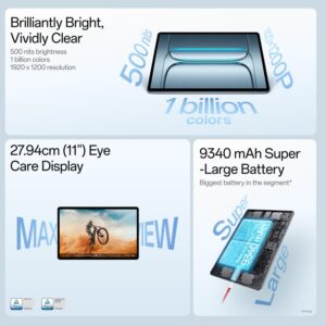 OnePlus Pad Lite LTE 11-Inch Tablet 9340mAh Battery